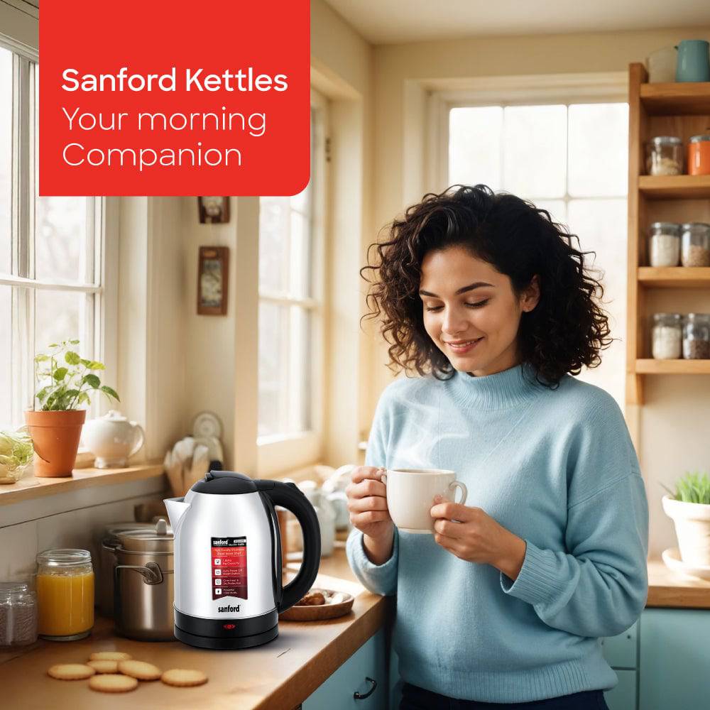Sanford 1.8L Stainless Steel Cordless Electric Kettle | SF3342EK - SANFORD MIDDLE EAST DWC L.L.C